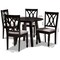 Baxton Studio Millie Grey Upholstered and Dark Brown Wood 5-Piece Dining Set 169-9404-10896 - alternate 7
